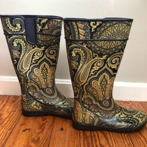 Sperry paisley rain boots